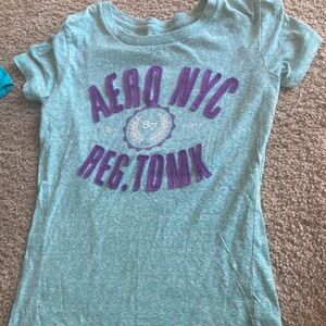 Vintage Aero NYC Graphic Tee in Blue and Purple